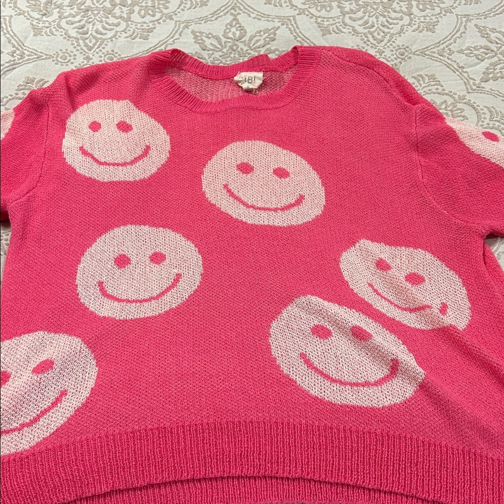 BiBi Pink Smiley Face Sweater